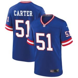 Abdul Carter Men’s Nike Royal New York Giants Classic Custom Game Jersey