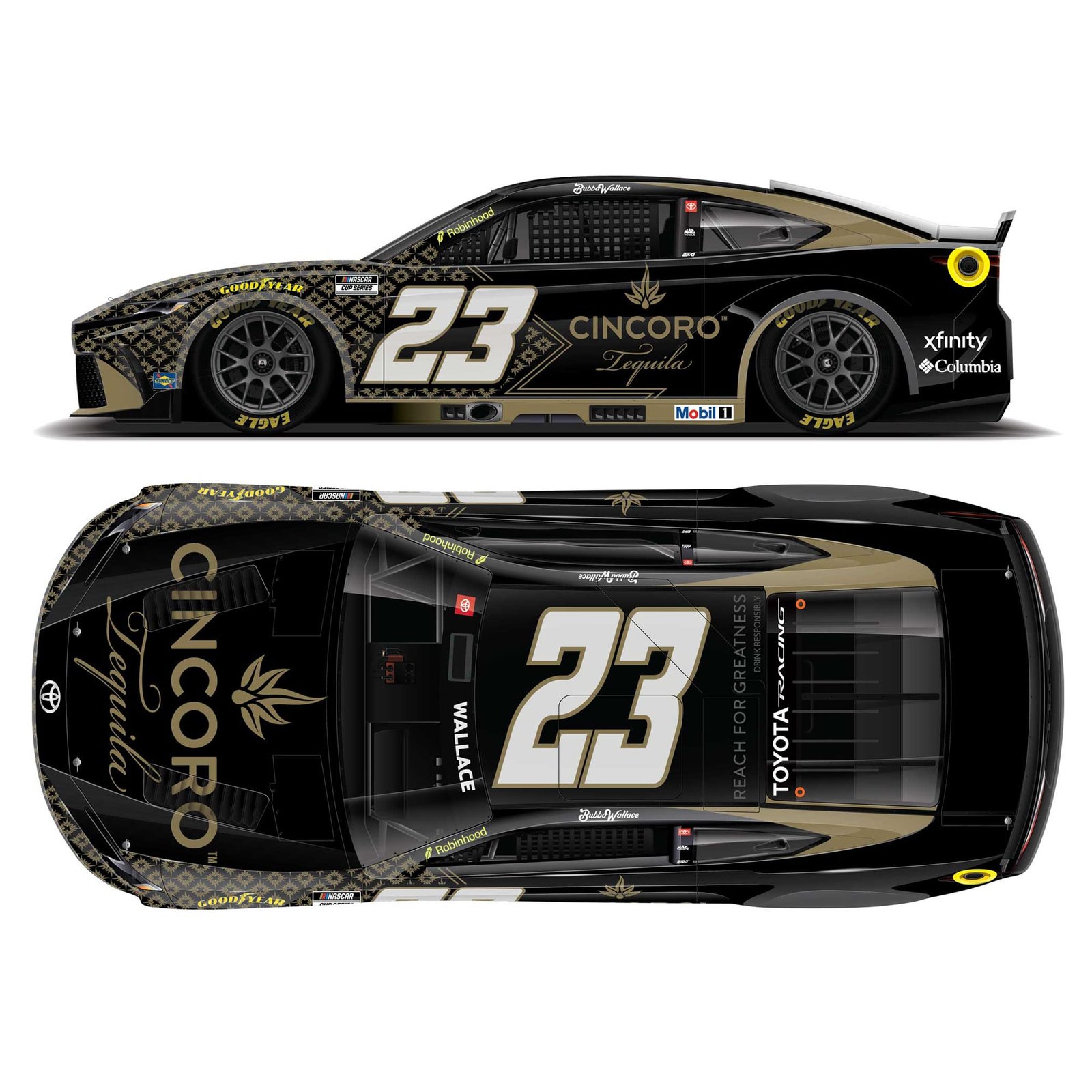 Action Racing Bubba Wallace 2026 #23 Cincoro Tequila 1:24 Elite Die-Cast Toyota Camry XSE