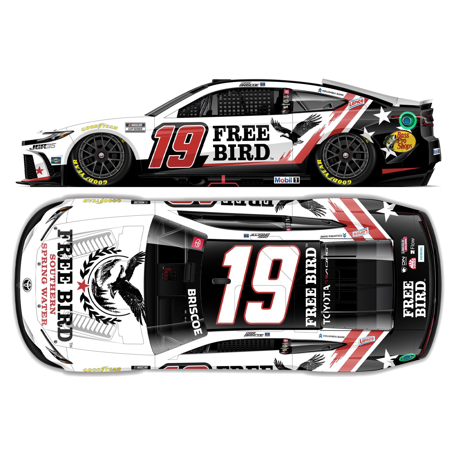 Action Racing Chase Briscoe 2026 #19 Free Bird 1:64 Regular Paint Die-Cast Toyota Camry XSE