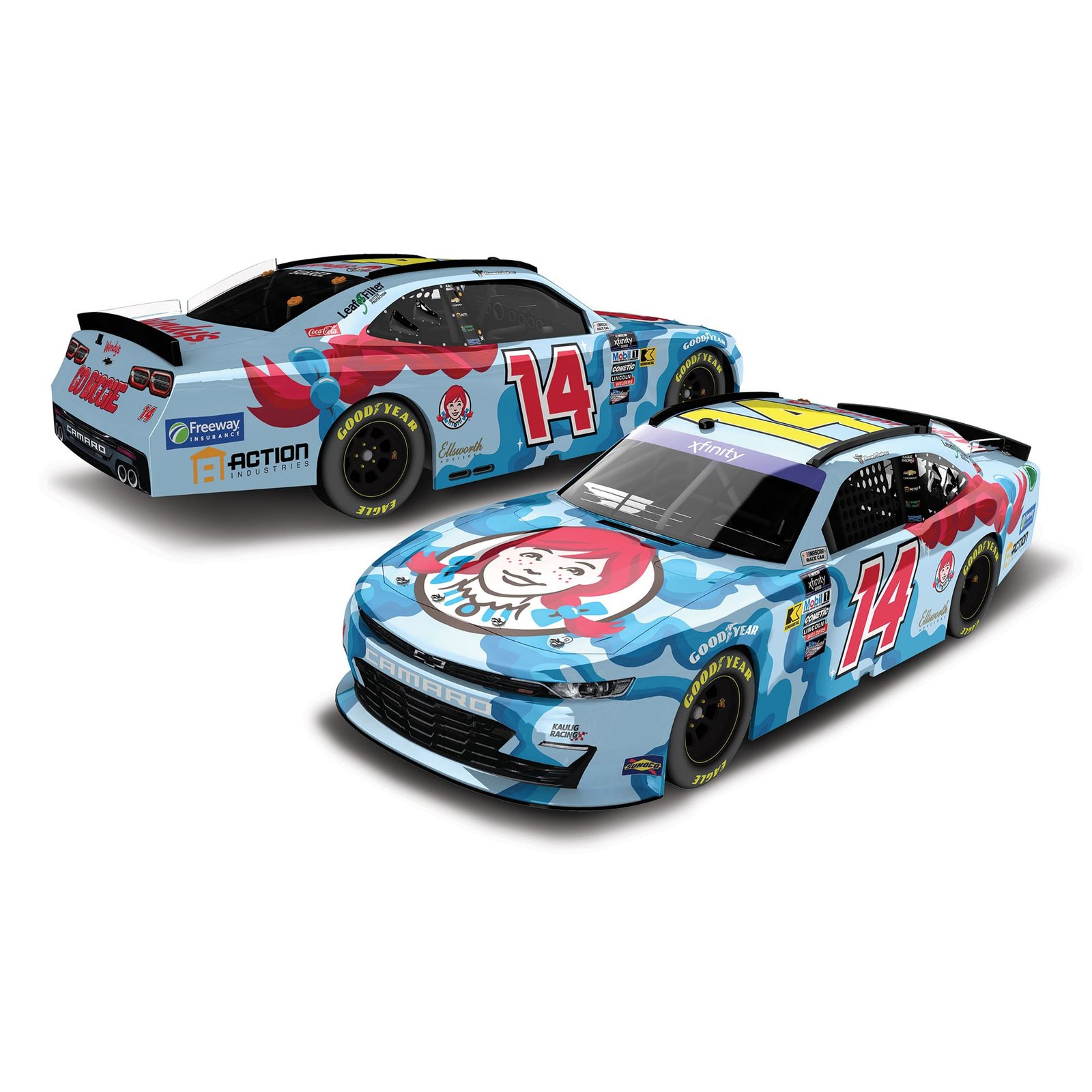 Action Racing Daniel Suarez 2024 #14 Wendy’s Xfinity Series 1:64 Regular Paint Die-Cast Chevrolet Camaro
