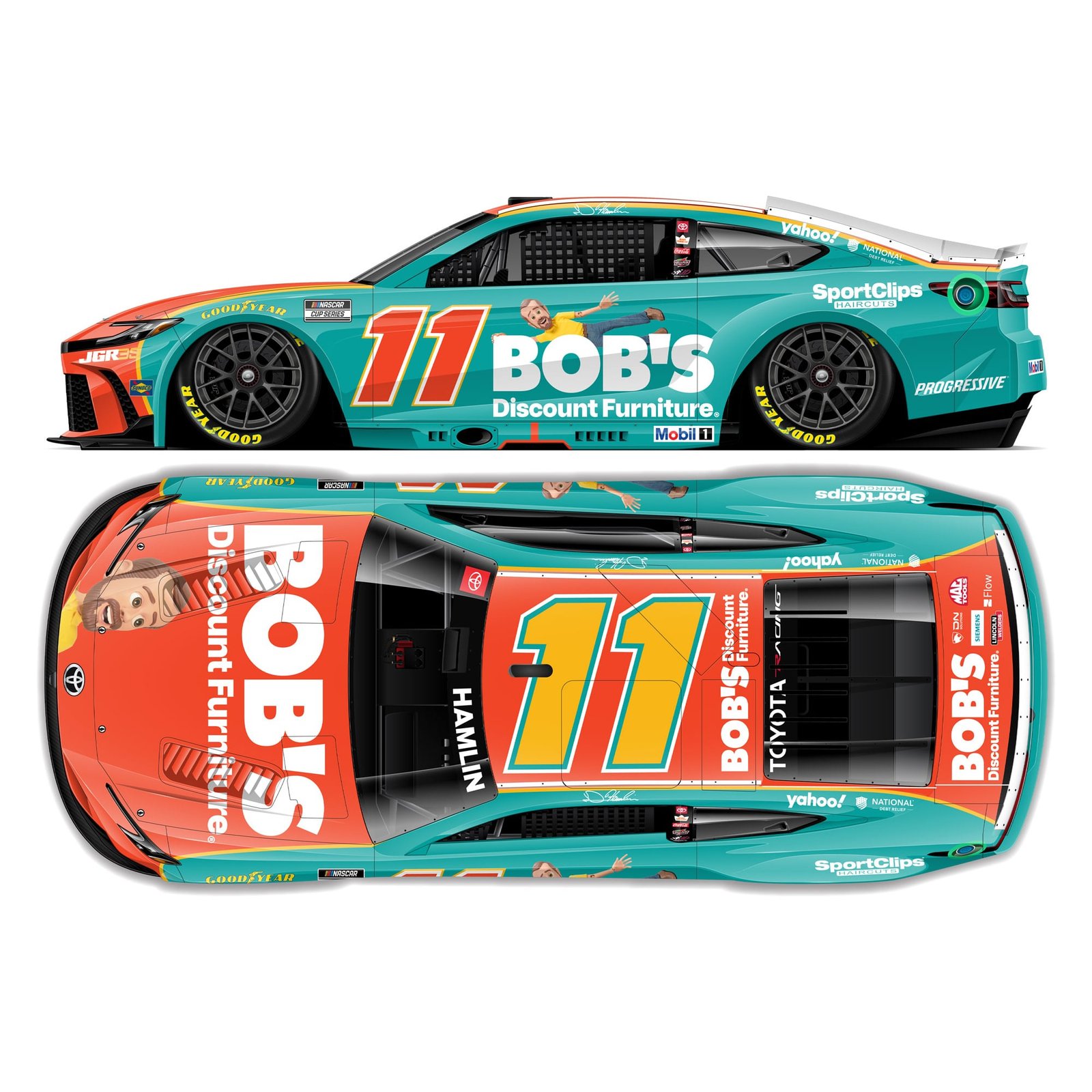 Action Racing Denny Hamlin 2026 #11 BOB’S Discount Furniture 1:24 Regular Paint Die-Cast Toyota Camry