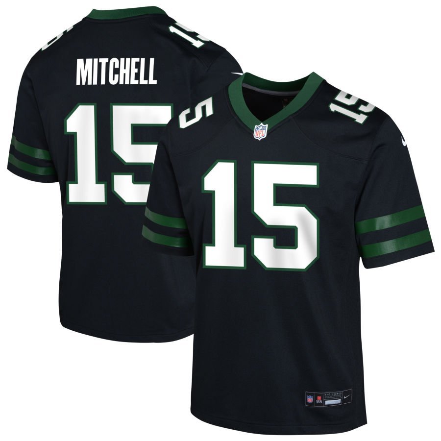 Adonai Mitchell Youth Nike Black New York Jets Alternate Custom Game Jersey Adonai Mitchell Youth Nike Black New York Jets Alternate Custom Game Jersey