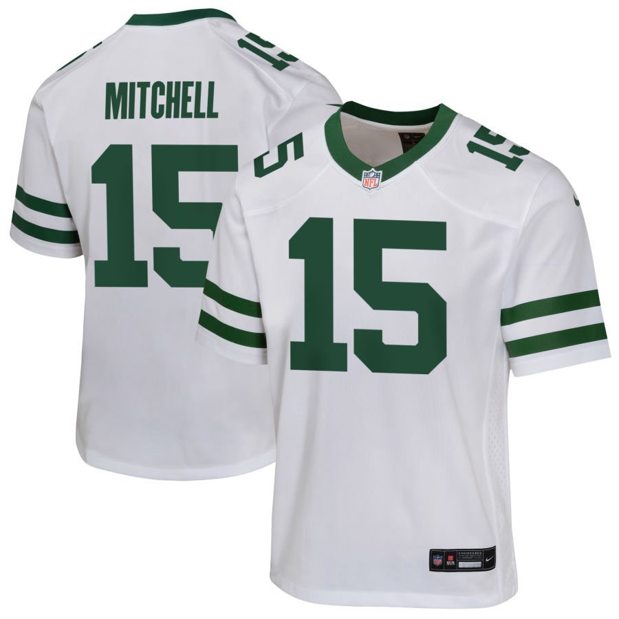 Adonai Mitchell Youth Nike Legacy White New York Jets Custom Game Jersey Adonai Mitchell Youth Nike Legacy White New York Jets Custom Game Jersey