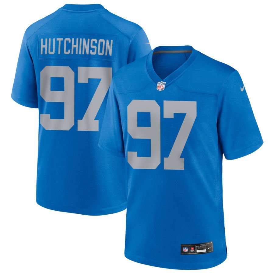 Aidan Hutchinson Men’s Nike Blue Detroit Lions Alternate Custom Game Jersey Aidan Hutchinson Men’s Nike Blue Detroit Lions Alternate Custom Game Jersey