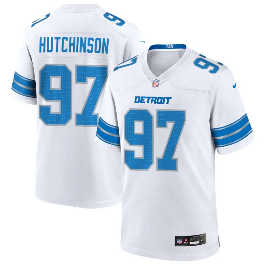 Aidan Hutchinson Men’s Nike White Detroit Lions Custom Game Jersey Aidan Hutchinson Men’s Nike White Detroit Lions Custom Game Jersey