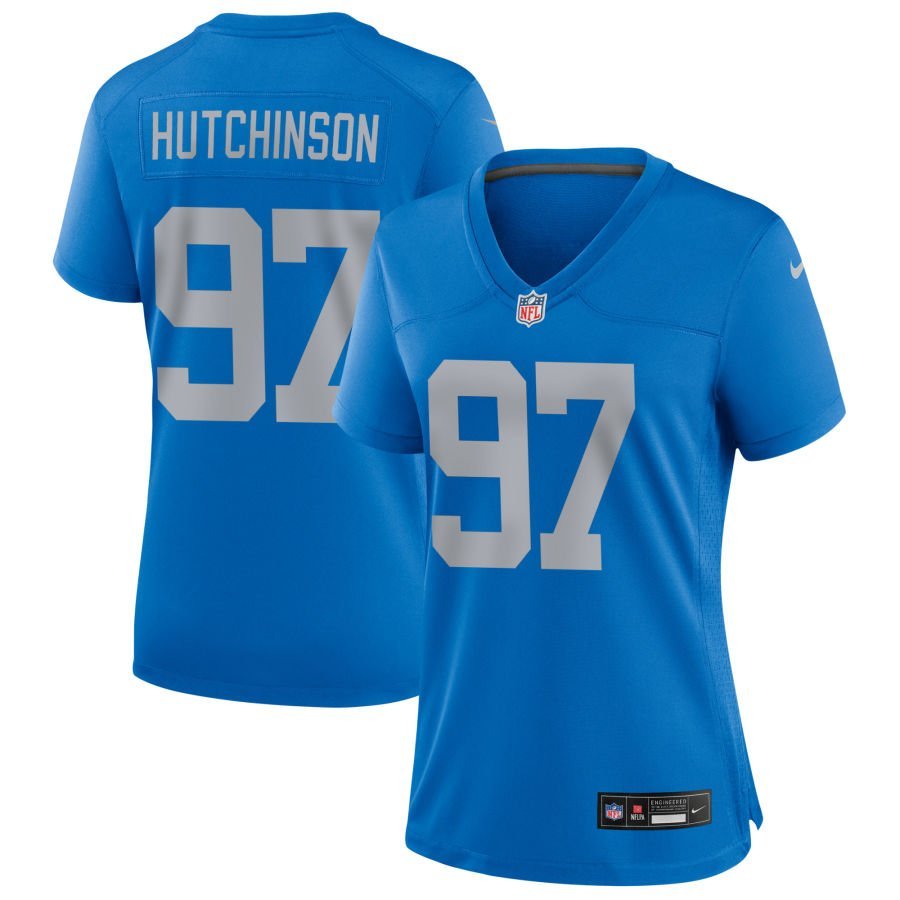 Aidan Hutchinson Women’s Nike Blue Detroit Lions Alternate Custom Game Jersey Aidan Hutchinson Women’s Nike Blue Detroit Lions Alternate Custom Game Jersey
