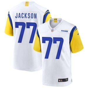 Alaric Jackson Men’s Nike White Los Angeles Rams Alternate Custom Jersey Alaric Jackson Men’s Nike White Los Angeles Rams Alternate Custom Jersey