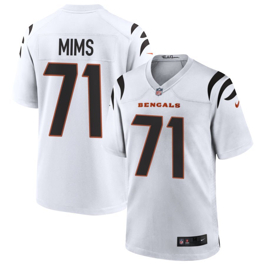 Amarius Mims Men’s Nike White Cincinnati Bengals Game Custom Jersey