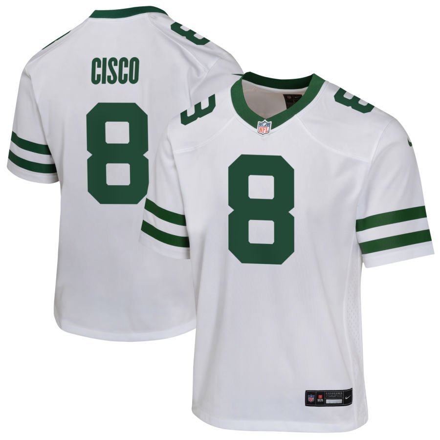 Andre Cisco Youth Nike Legacy White New York Jets Custom Game Jersey Andre Cisco Youth Nike Legacy White New York Jets Custom Game Jersey
