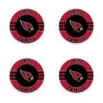 Arizona Cardinals 4″ Personalized Circular Coasters 4-Pack Set