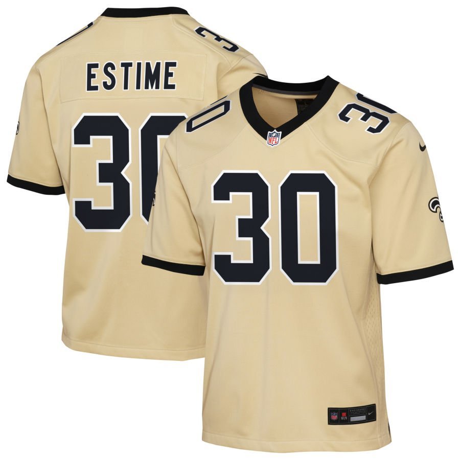 Audric Estime Youth Nike Gold New Orleans Saints Gameday Golds Alternate Custom Game Jersey Audric Estime Youth Nike Gold New Orleans Saints Gameday Golds Alternate Custom Game Jersey