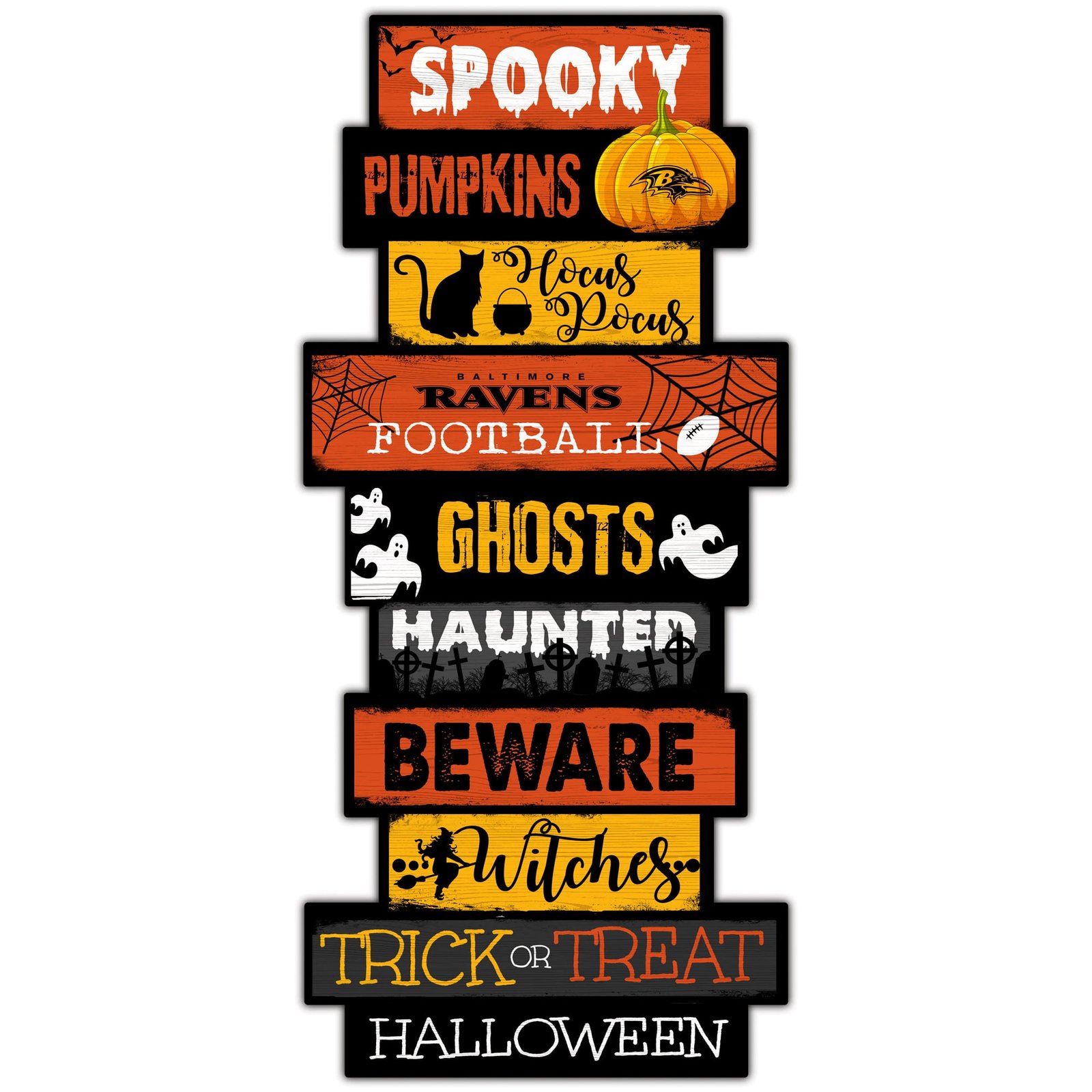 Baltimore Ravens 24” Halloween Celebration Stack Sign