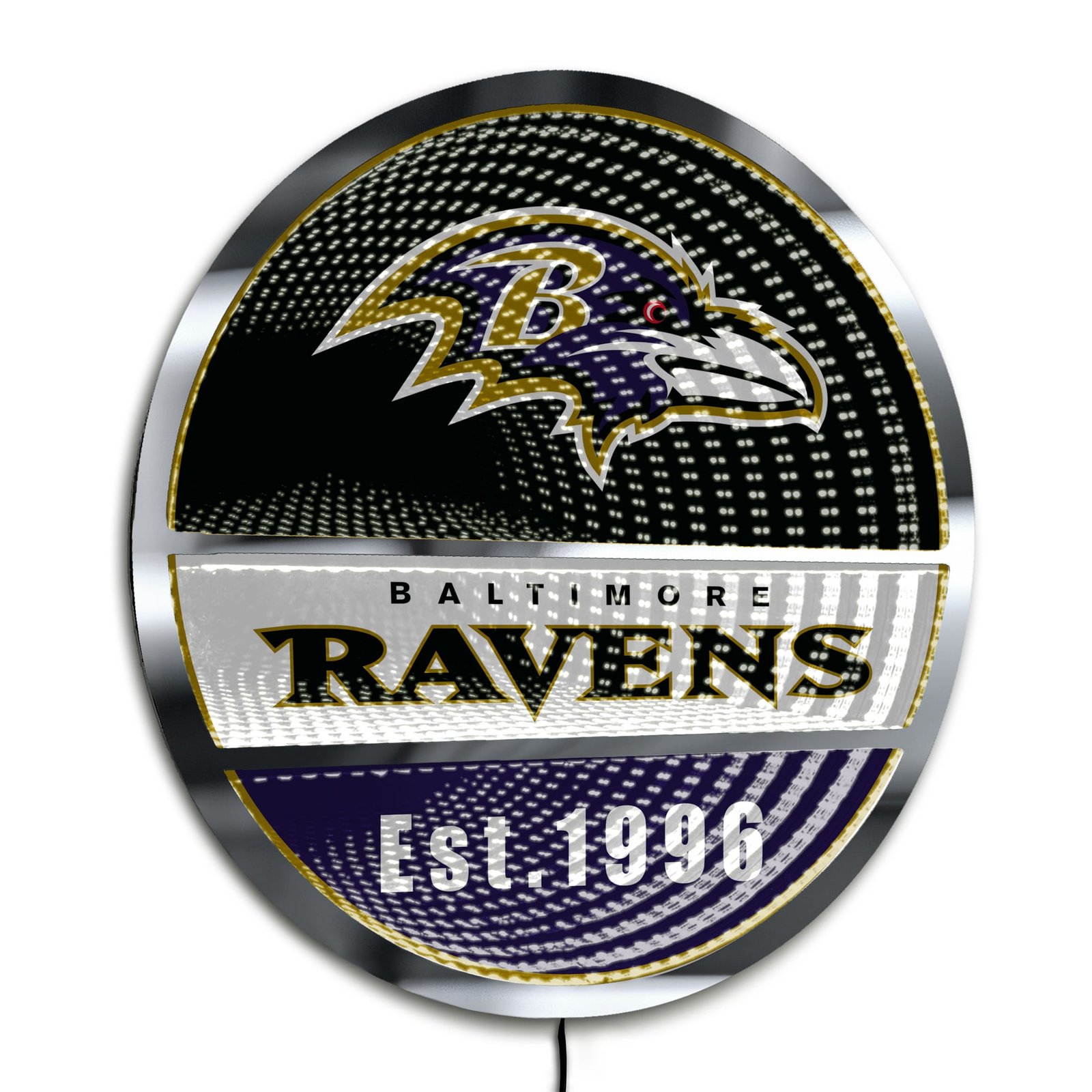 Baltimore Ravens Three-Cell Circular Infinity Light