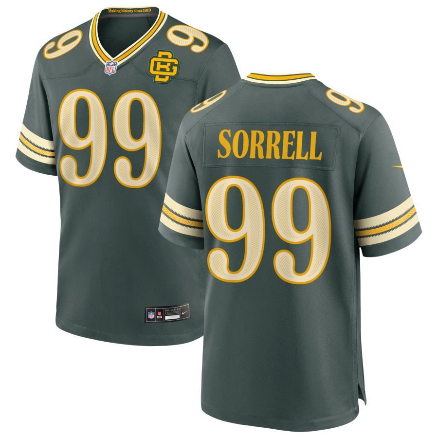 Barryn Sorrell Men’s Nike Green Green Bay Packers 2026 Rivalries Collection Game Custom Jersey Barryn Sorrell Men’s Nike Green Green Bay Packers 2026 Rivalries Collection Game Custom Jersey