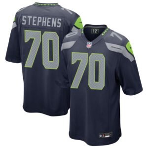 Beau Stephens Men’s Nike College Navy Seattle Seahawks Custom Game Jersey