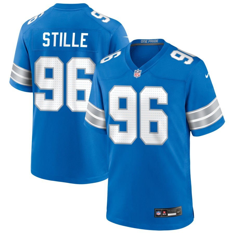 Ben Stille Men’s Nike Blue Detroit Lions Custom Game Jersey