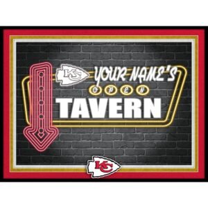 Black Kansas City Chiefs 12” x 16” Personalized Framed Neon Tavern Print Black Kansas City Chiefs 12” x 16” Personalized Framed Neon Tavern Print