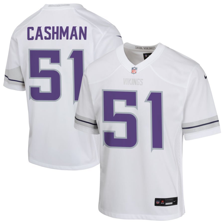Blake Cashman Youth Nike White Minnesota Vikings Alternate Custom Game Jersey Blake Cashman Youth Nike White Minnesota Vikings Alternate Custom Game Jersey