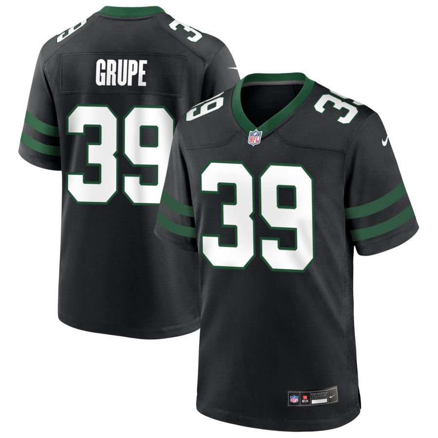 Blake Grupe Men’s Nike Legacy Black New York Jets Alternate Custom Game Jersey