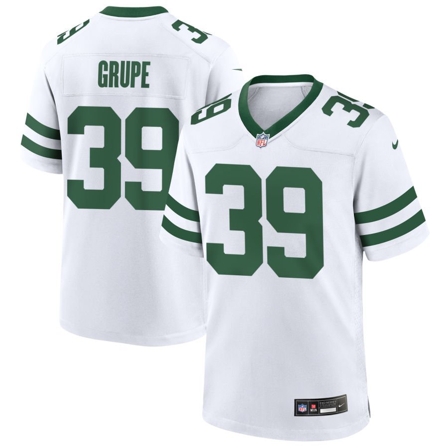 Blake Grupe Men’s Nike Legacy White New York Jets Custom Game Jersey