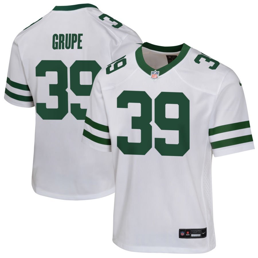 Blake Grupe Youth Nike Legacy White New York Jets Custom Game Jersey