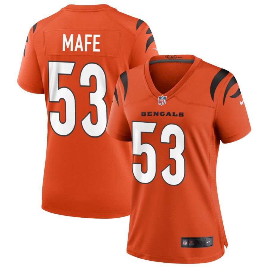 Boye Mafe Women’s Nike Orange Cincinnati Bengals Alternate Game Custom Jersey