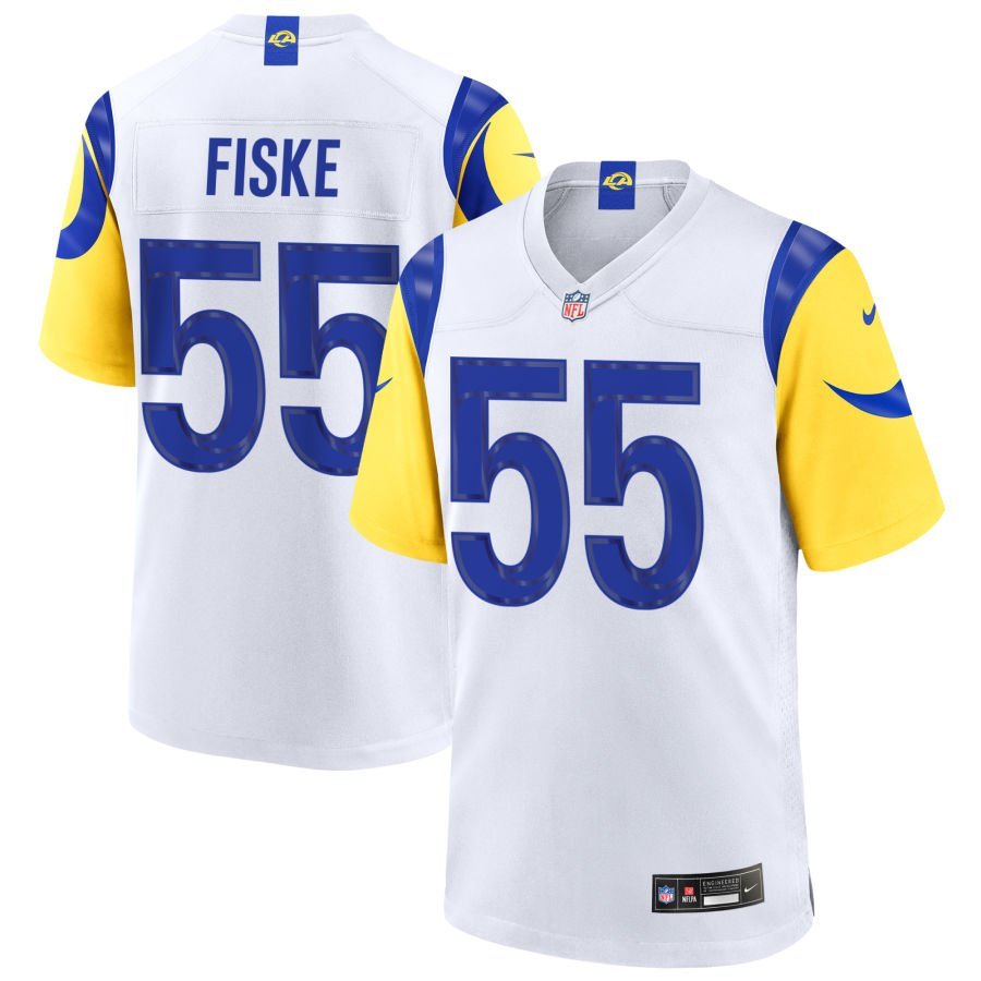 Braden Fiske Youth Nike White Los Angeles Rams Custom Game Jersey