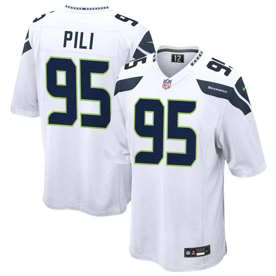 Brandon Pili Men’s Nike White Seattle Seahawks Custom Game Jersey