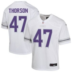 Brett Thorson Youth Nike White Minnesota Vikings Alternate Custom Game Jersey Brett Thorson Youth Nike White Minnesota Vikings Alternate Custom Game Jersey