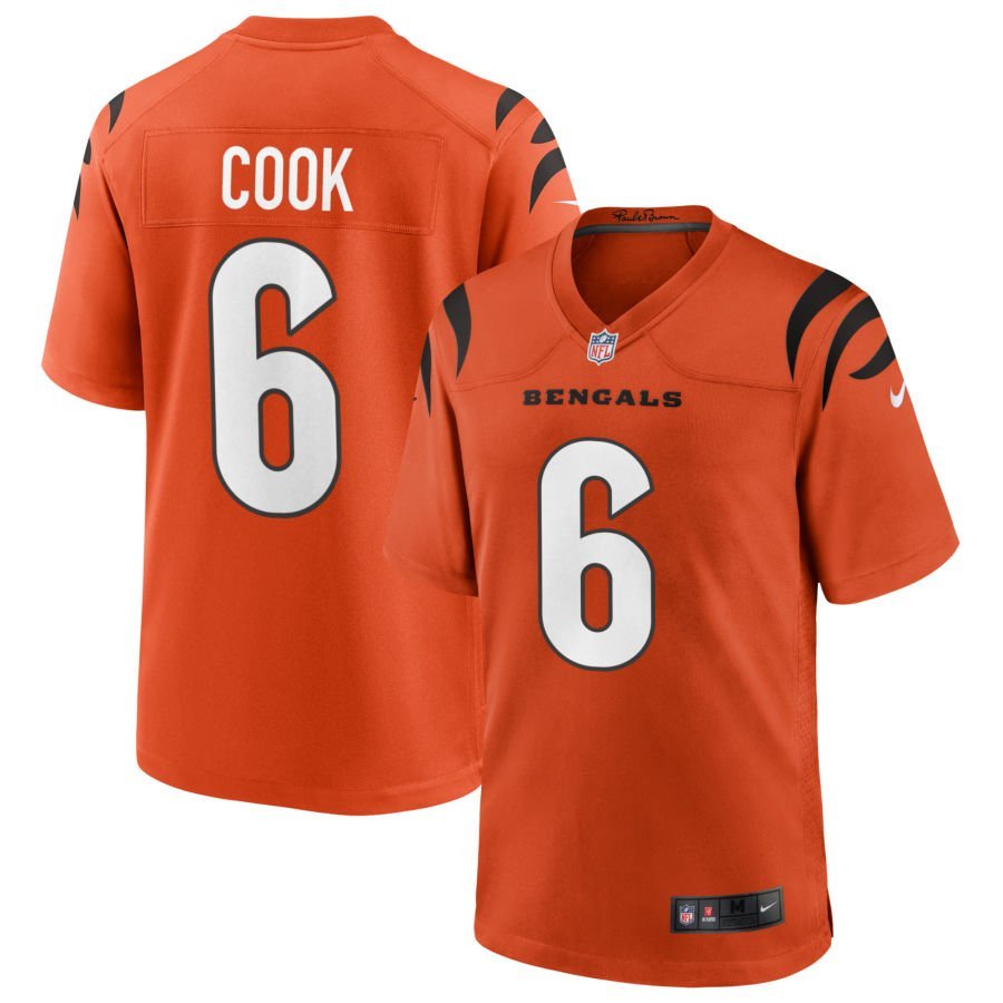 Bryan Cook Men’s Nike Orange Cincinnati Bengals Alternate Game Custom Jersey