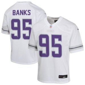 Caleb Banks Youth Nike White Minnesota Vikings Alternate Custom Game Jersey Caleb Banks Youth Nike White Minnesota Vikings Alternate Custom Game Jersey