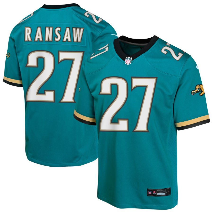 Caleb Ransaw Youth Nike Teal Jacksonville Jaguars Prowler Throwback Custom Game Jersey