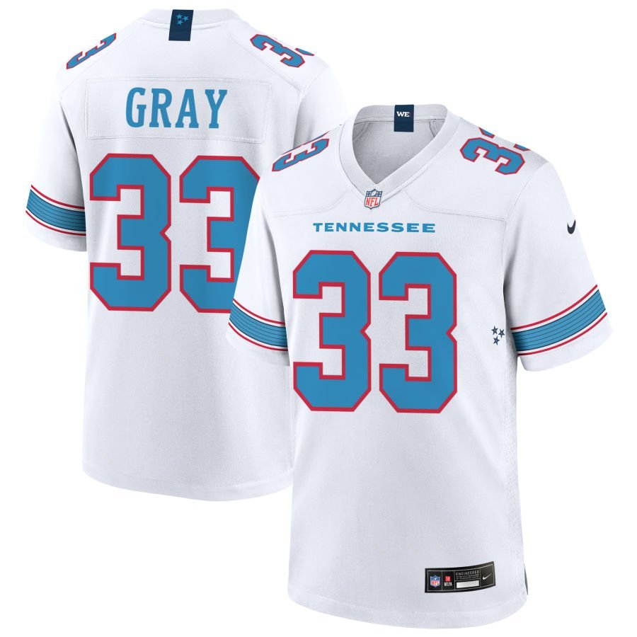 Cedric Gray Men’s Nike White Tennessee Titans Game Custom Jersey