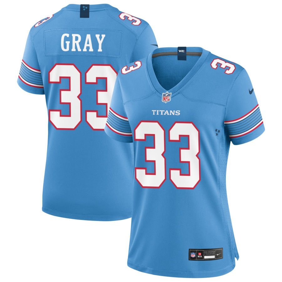 Cedric Gray Women’s Nike Light Blue Tennessee Titans Game Custom Jersey