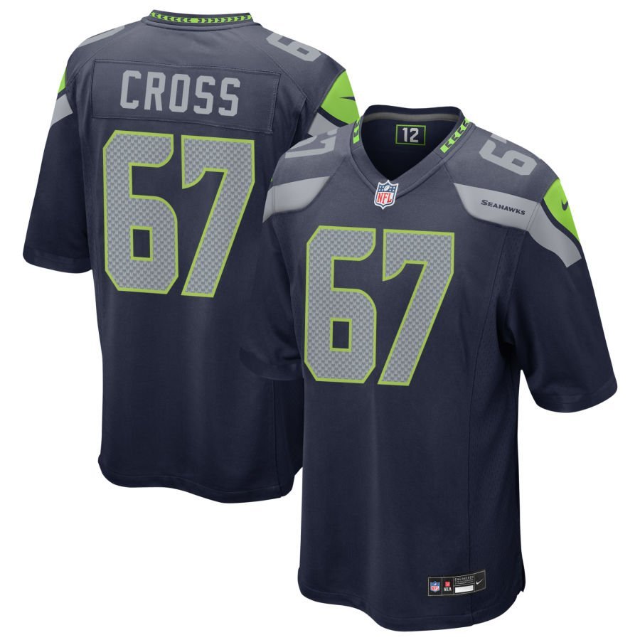 Charles Cross Men’s Nike College Navy Seattle Seahawks Custom Game Jersey