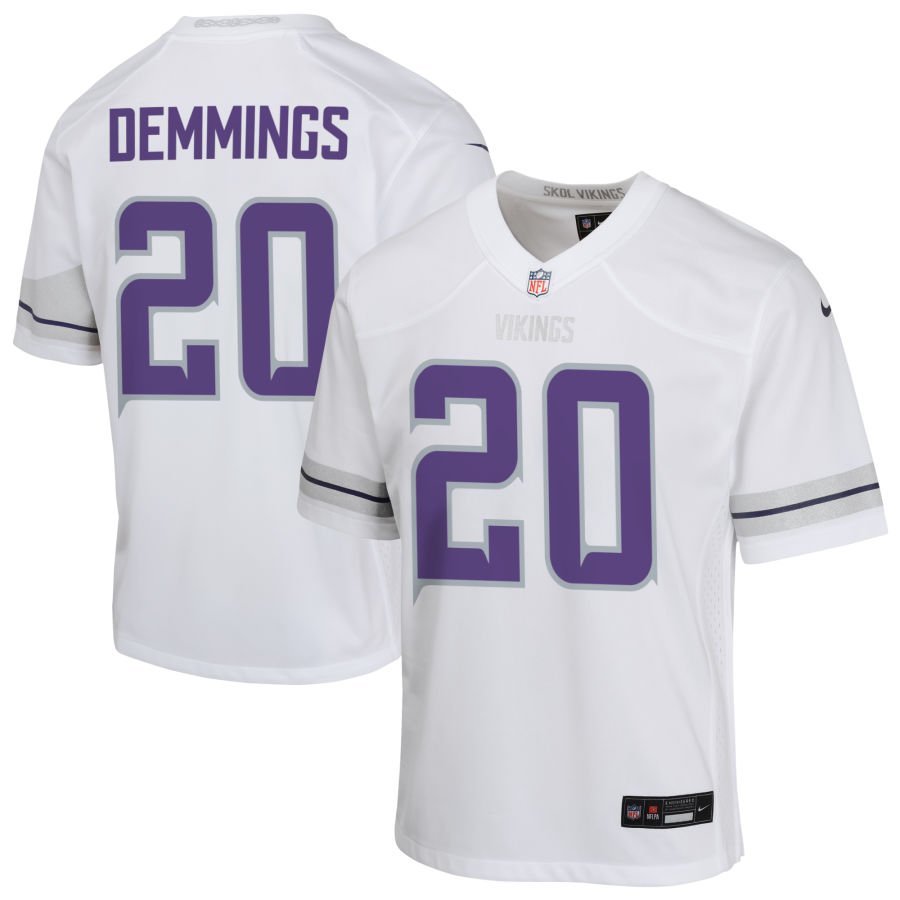 Charles Demmings Youth Nike White Minnesota Vikings Alternate Custom Game Jersey Charles Demmings Youth Nike White Minnesota Vikings Alternate Custom Game Jersey