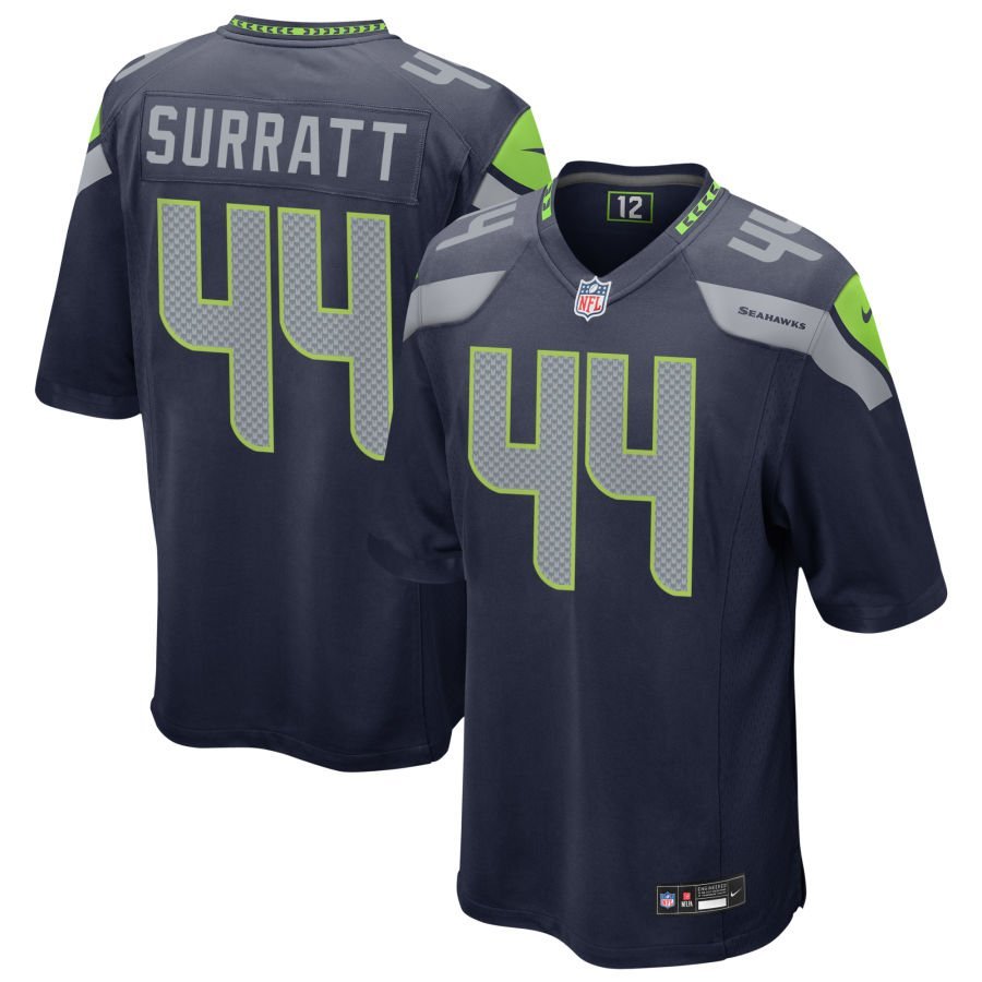 Chazz Surratt Men’s Nike College Navy Seattle Seahawks Custom Game Jersey