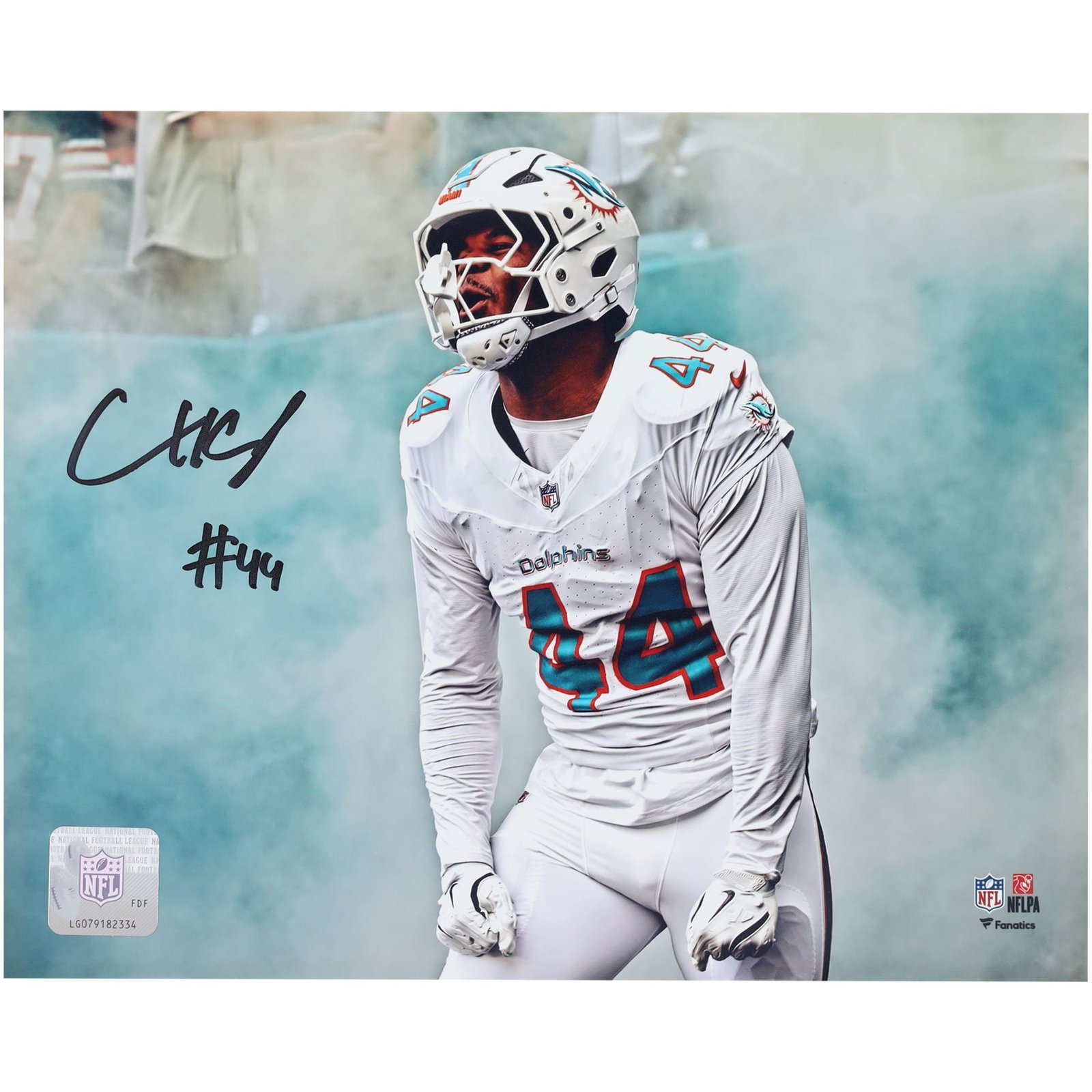 Chop Robinson Miami Dolphins Autographed 8″ x 10″ Entrance with Smoke Photograph