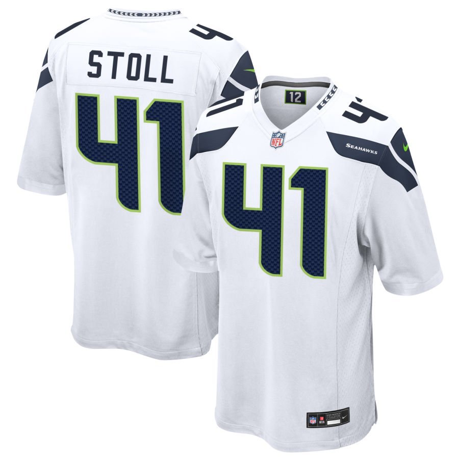 Chris Stoll Men’s Nike White Seattle Seahawks Custom Game Jersey