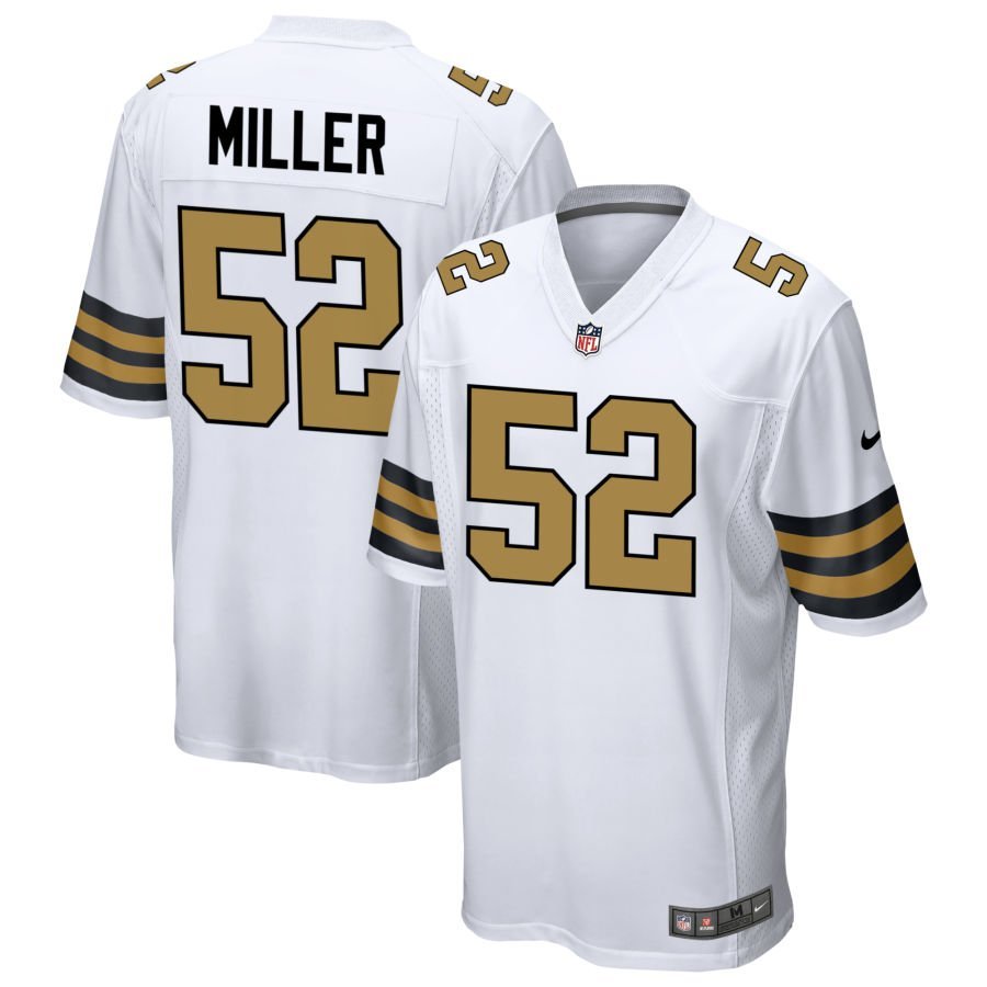 Christen Miller Men’s Nike White New Orleans Saints Alternate Custom Game Jersey