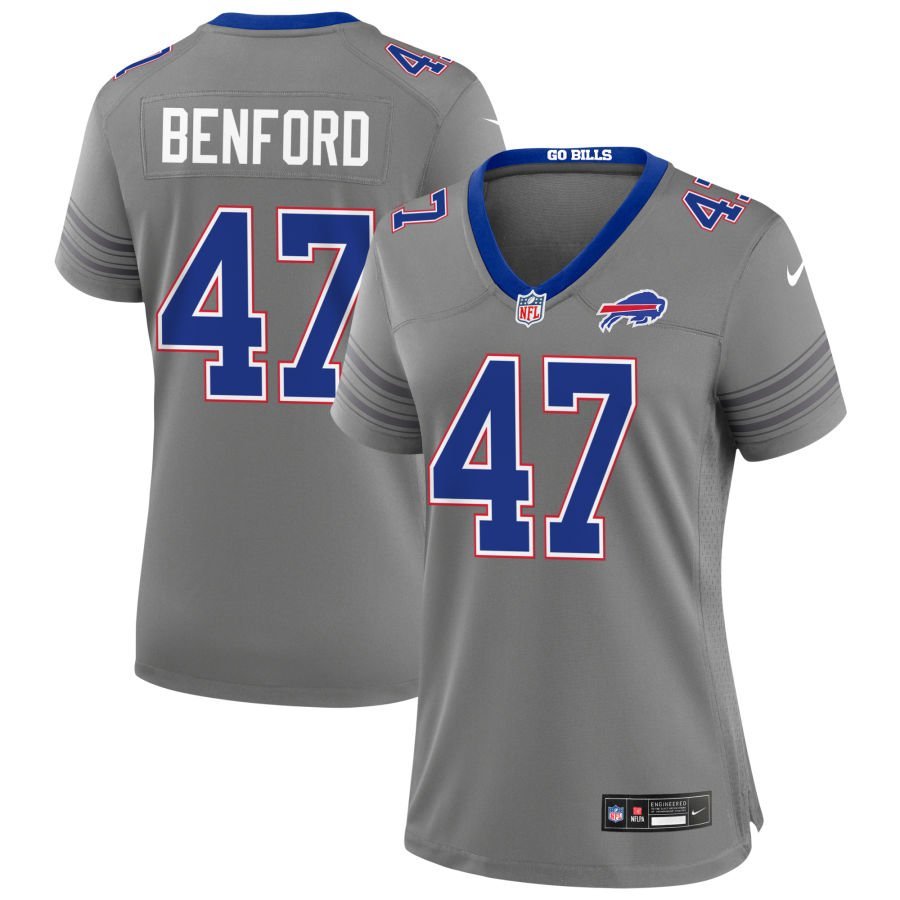 Christian Benford Women’s Nike Gray Buffalo Bills Nickel City Custom Game Jersey