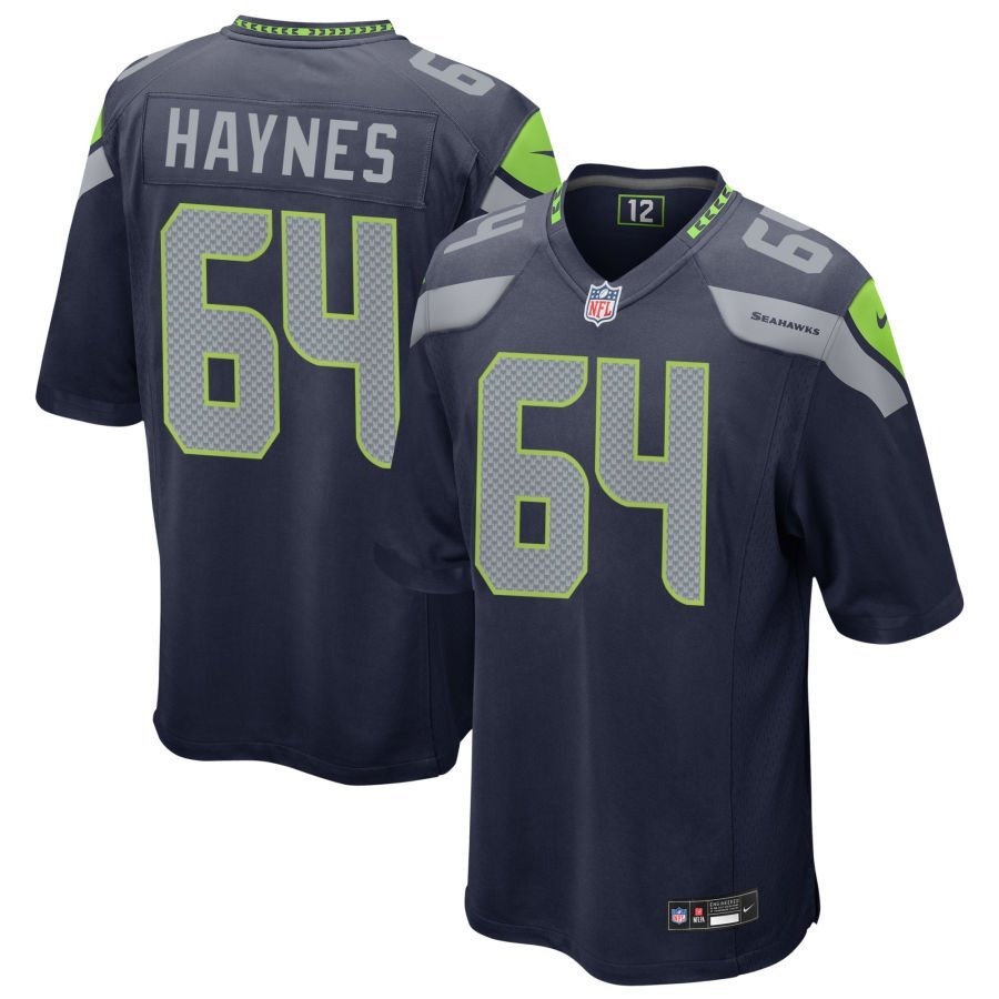 Christian Haynes Men’s Nike College Navy Seattle Seahawks Custom Game Jersey