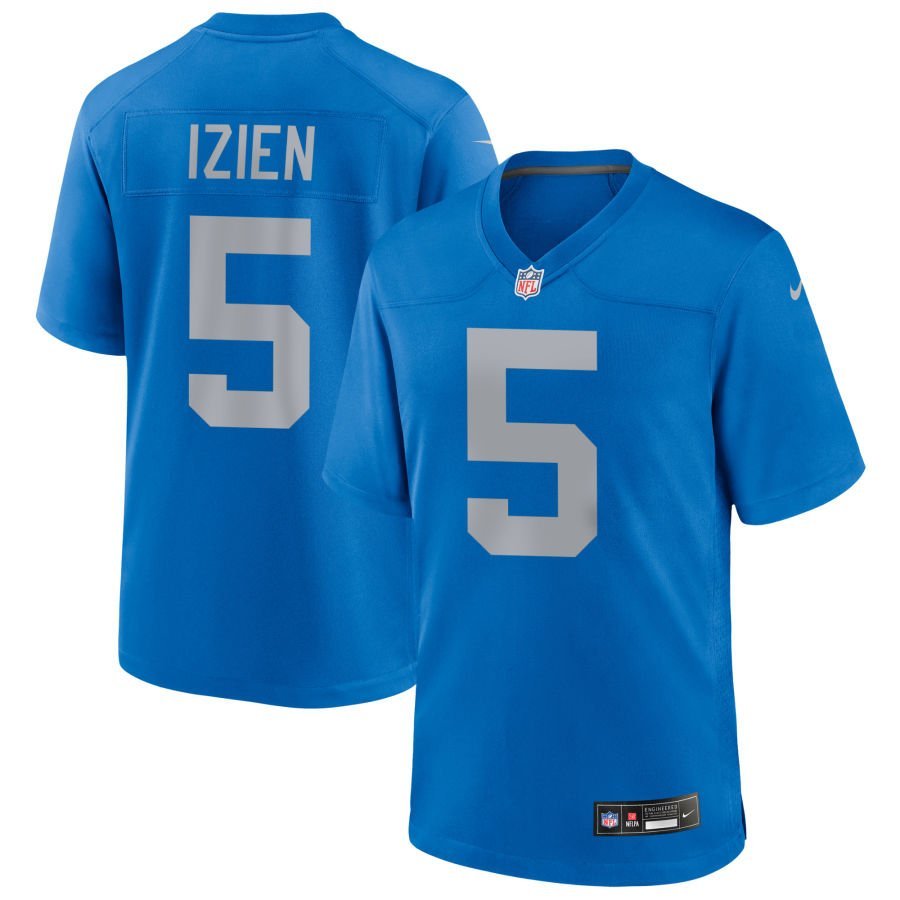 Christian Izien Men’s Nike Blue Detroit Lions Alternate Custom Game Jersey