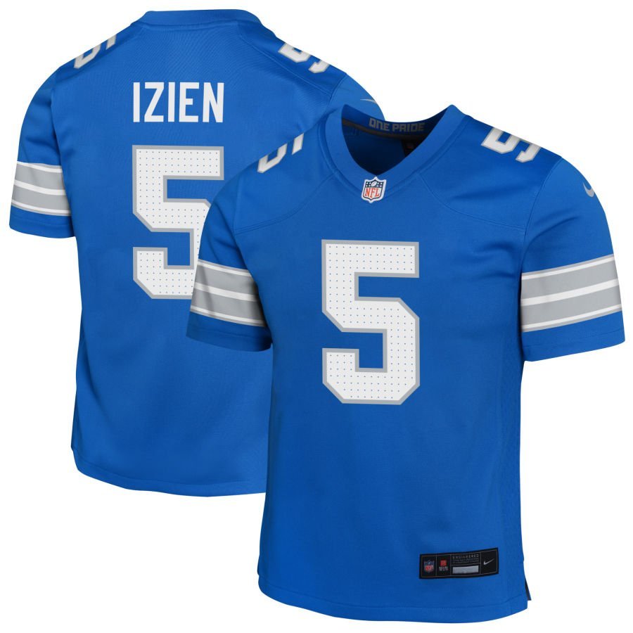Christian Izien Youth Nike Blue Detroit Lions Custom Game Jersey Christian Izien Youth Nike Blue Detroit Lions Custom Game Jersey