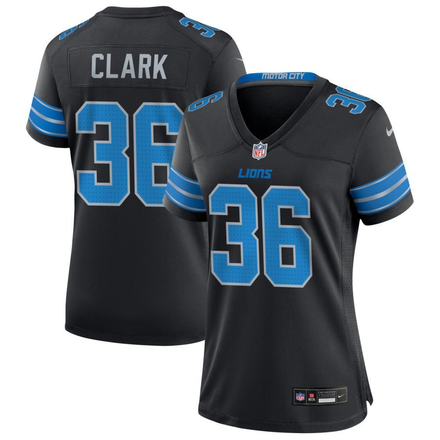 Chuck Clark Women’s Nike Black Detroit Lions Alternate Custom Game Jersey