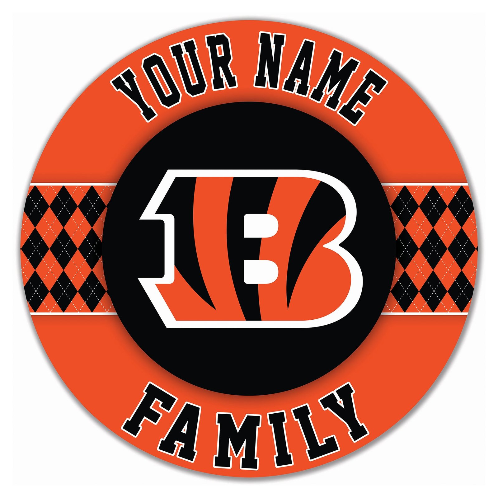 Cincinnati Bengals 16″ Personalized Circle Wall Art