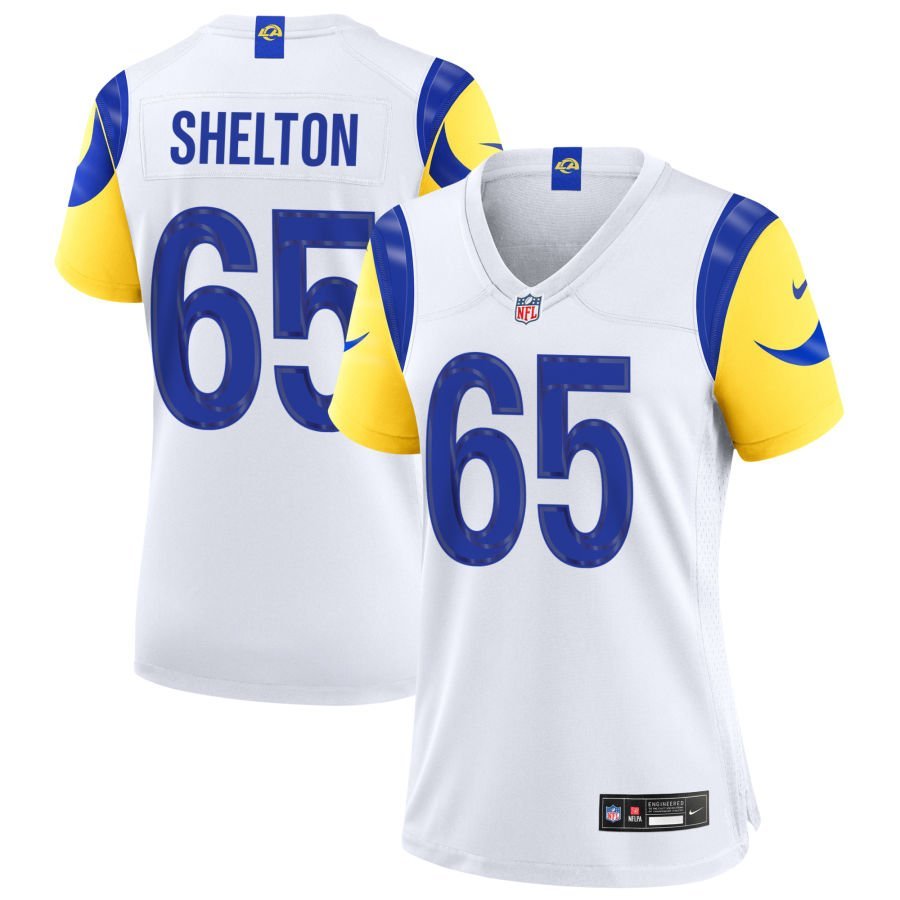 Coleman Shelton Women’s Nike White Los Angeles Rams Custom Game Jersey
