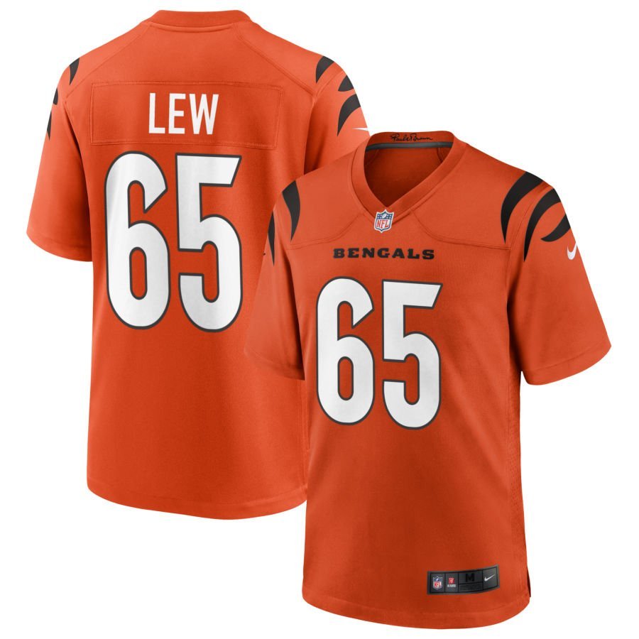 Connor Lew Youth Nike Orange Cincinnati Bengals Alternate Game Custom Jersey