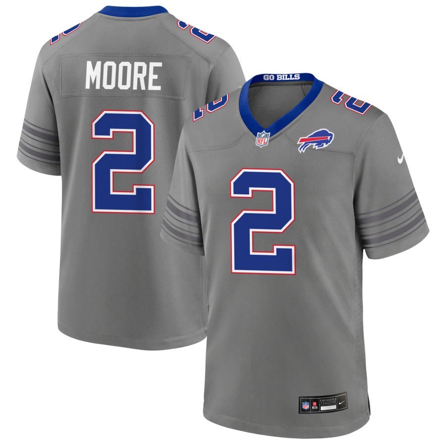 DJ Moore Men’s Nike Gray Buffalo Bills Nickel City Custom Game Jersey