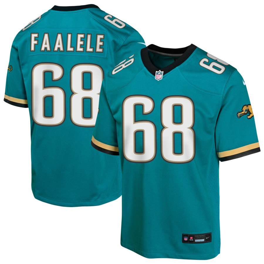 Daniel Faalele Youth Nike Teal Jacksonville Jaguars Prowler Throwback Custom Game Jersey